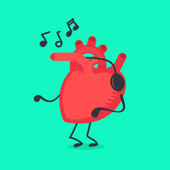 Heart character vector illustration