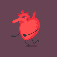 Heart character vector illustration