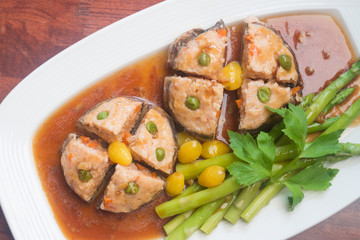 champignon with shrimp meat