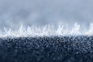 ice crystals on roof of car