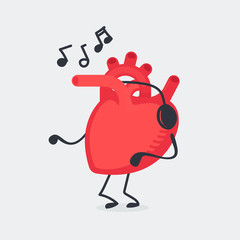 Heart character vector illustration