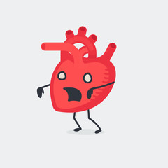 Heart character vector illustration