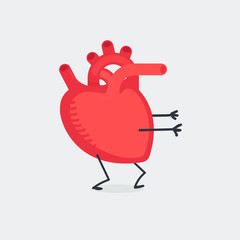 Heart character vector illustration