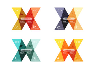 Vector collection of colorful geometric shape infographic banners