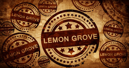 lemon grove, vintage stamp on paper background