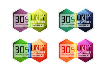 Vector abstract geometric sale labels