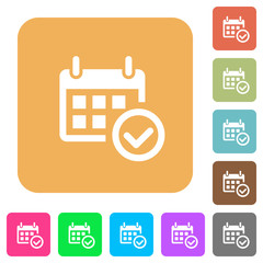 Calendar check rounded square flat icons