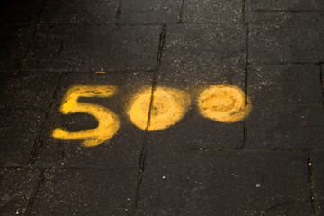 number five hundred on a wall