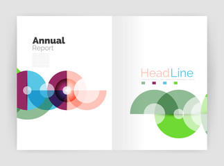 Circle annual report templates, business flyers