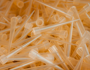 plastic laboratory pipettes