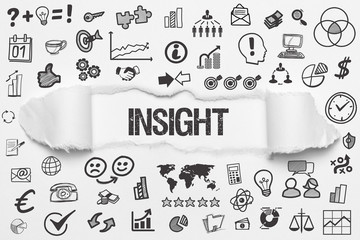 Insight / weißes Papier mit Symbole