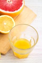 juice of citrus, lemon and grapefruit