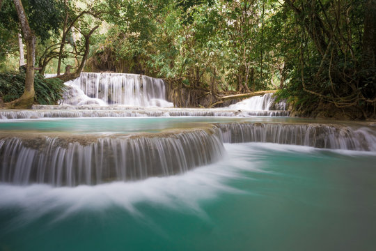Beautiful natural pools at a waterfall © Pixelatelier.at