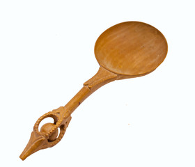 old wooden spoon in white backgrounds