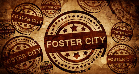 foster city, vintage stamp on paper background