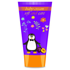 Baby cream tube with kids design