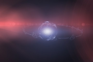 Digitally generated image of earth with social connectivity