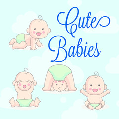 Cute baby Vector illustration - 134830995