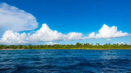 Caribbean sun on blue sky