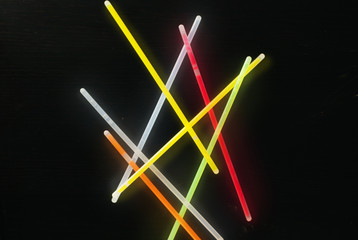 a bunch of glow sticks,