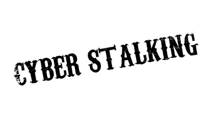 Cyber Stalking rubber stamp. Grunge design with dust scratches. Effects can be easily removed for a clean, crisp look. Color is easily changed.
