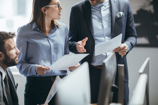 Group of businesspeople working together.