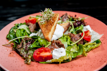 Salad with meat and vegetables