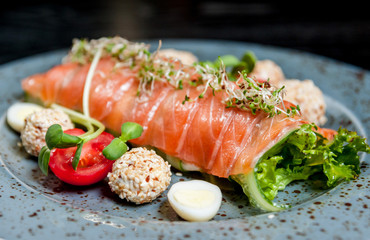 Salmon fish with vegetables