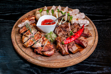 Sliced meat with sauce