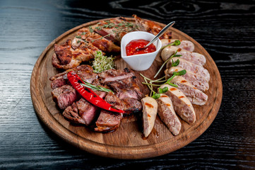 Sliced meat with sauce