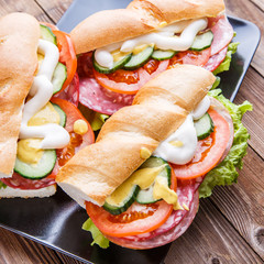 Photo of sandwiches with sausage
