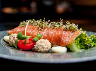 Salmon fish with vegetables