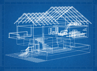 architectural blueprint of a house