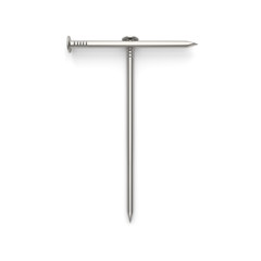 Alphabet made from nails, letter T. 3D illustration