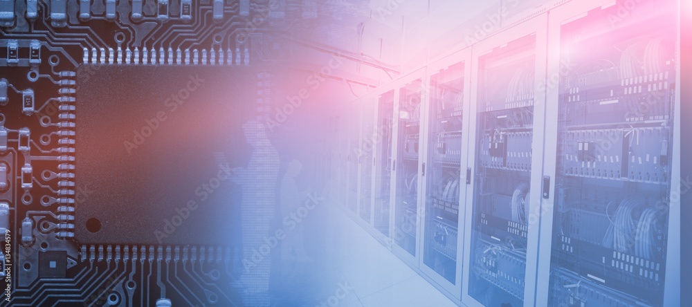 Poster composite image of image of a data center