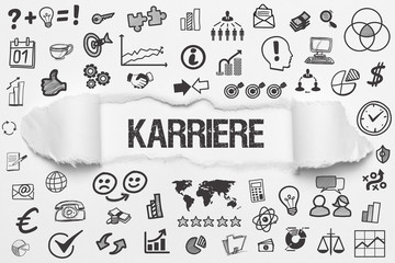 Karriere / weißes Papier mit Symbole