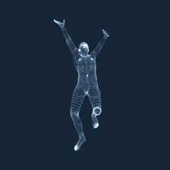 Running Man. Vector Graphics Composed of Particles.