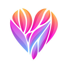 Heart composition on white background