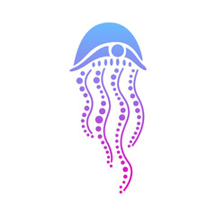 Jellyfish abstract vector illustration on white background