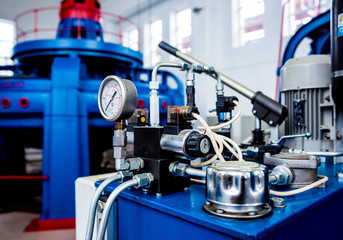 Turbine generators. Hydroelectric power plant.