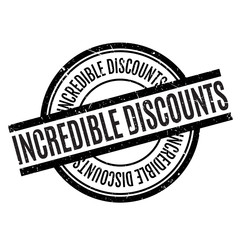 Incredible Discounts rubber stamp. Grunge design with dust scratches. Effects can be easily removed for a clean, crisp look. Color is easily changed.