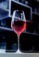 Red wine in a glass.