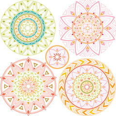 Geometric mandala in pastel colors.