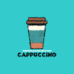 flat vector icon design collection cappuccino to go