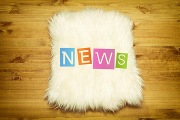 Coloful hanging news labels