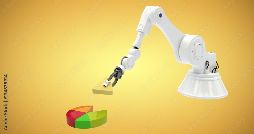 Poster composite image of composite image of robot with toy blocks 3d