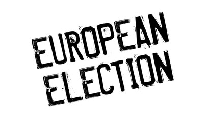 European Election rubber stamp. Grunge design with dust scratches. Effects can be easily removed for a clean, crisp look. Color is easily changed.