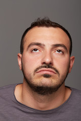 Fototapeta premium portrait of young bored man