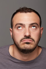 Obraz premium portrait of young bored man