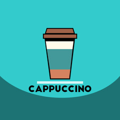 flat vector icon design collection cappuccino to go
